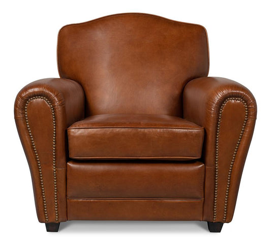 Sarreid Ltd - Elite French Club Chair - Brown - 40802 veiw 2