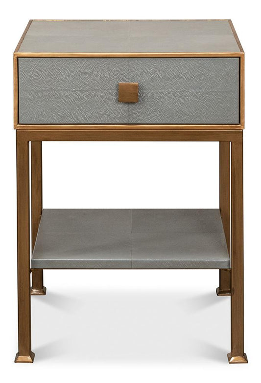 Sarreid Ltd - Gillian One Drawer Nightstand, Storm Grey - 53557-2 veiw 2