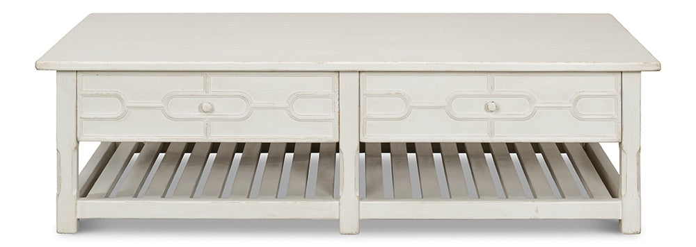 Sarreid Ltd - Isla Coffee Table, Antique White - 53615-3 veiw 2