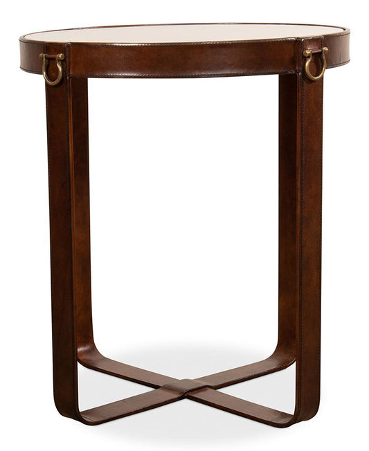Sarreid Ltd - Leather Harness Table - Brown - 29055 veiw 2