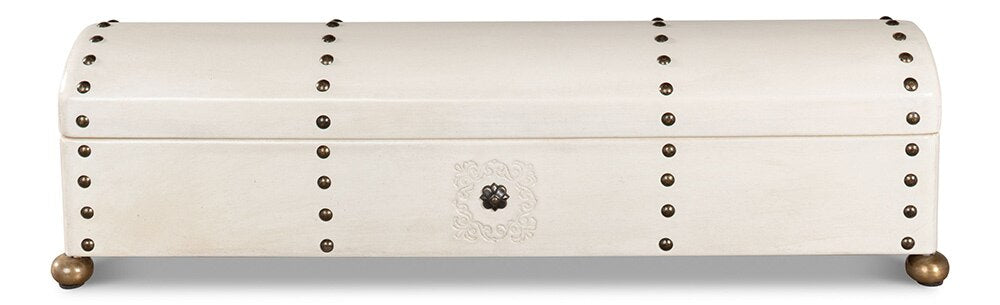 Sarreid Ltd - Leather Telescope Box - Ivory - 40584 veiw 2