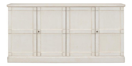Sarreid Ltd - Lionisio Buffet,75in,Stucco White ,Wood Drs - R077-14W veiw 2