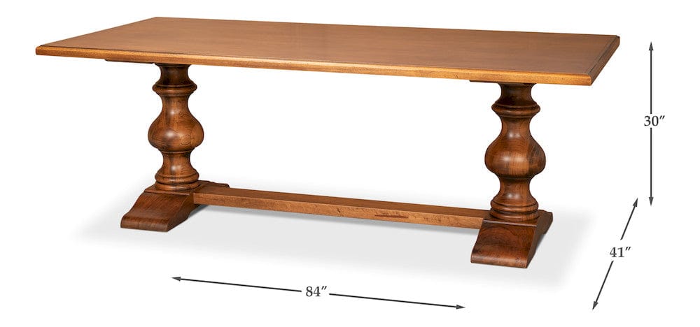 Sarreid Ltd - Lionisio Trestle Table, Noce Antica in Brown - R085-NA view 12