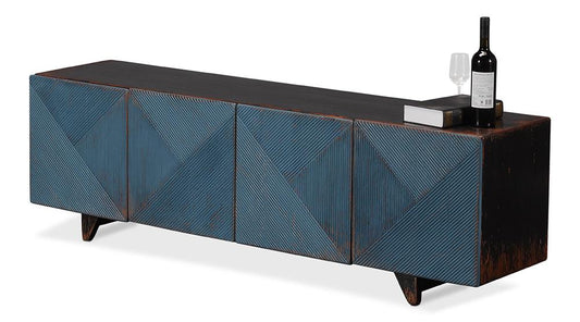 Sarreid Ltd - Low Wall Console For Tv, Blue - 40373 veiw 2