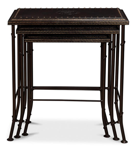 Sarreid Ltd - Noble Nesting Tables, Set Of 3 - Brown - 11354 veiw 2