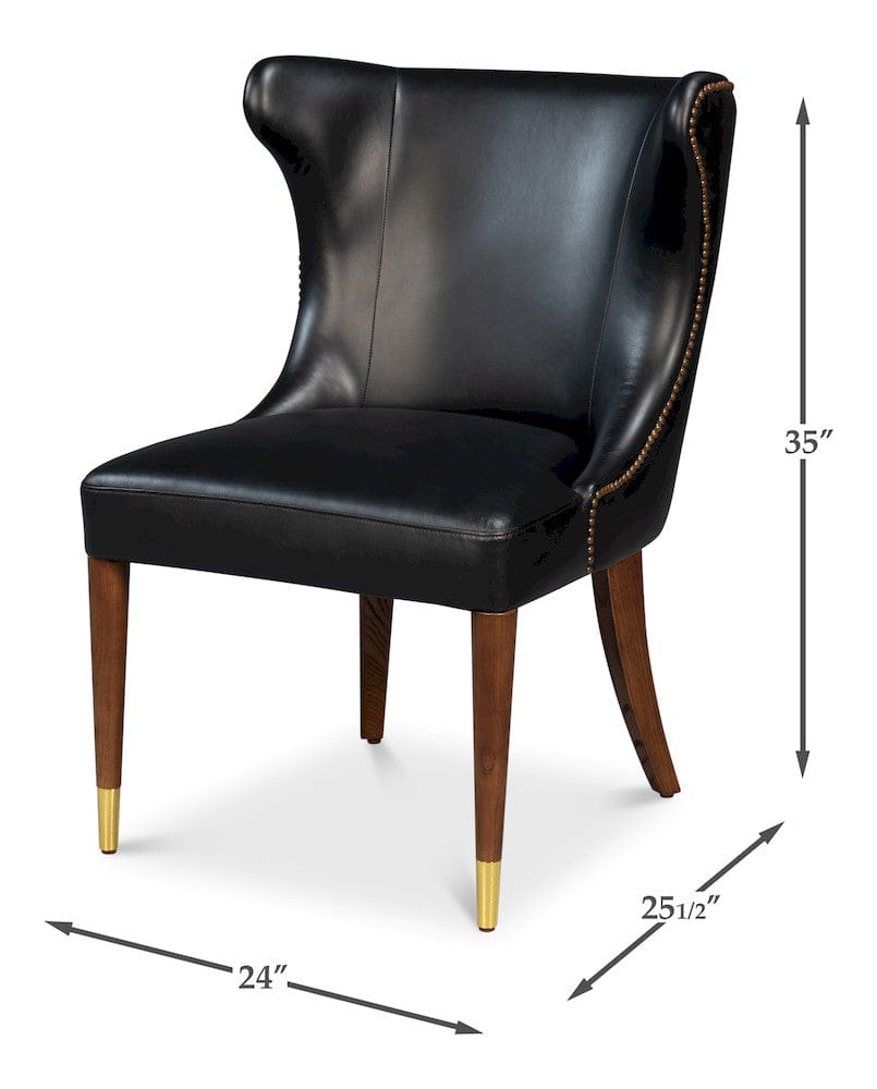 Sarreid Ltd - Norwood Dining Chair, Onyx Black in Black - 54279 view 13