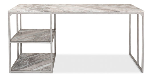 Sarreid Ltd - Open Desk With Shelves, Marble Top - 52874 veiw 2