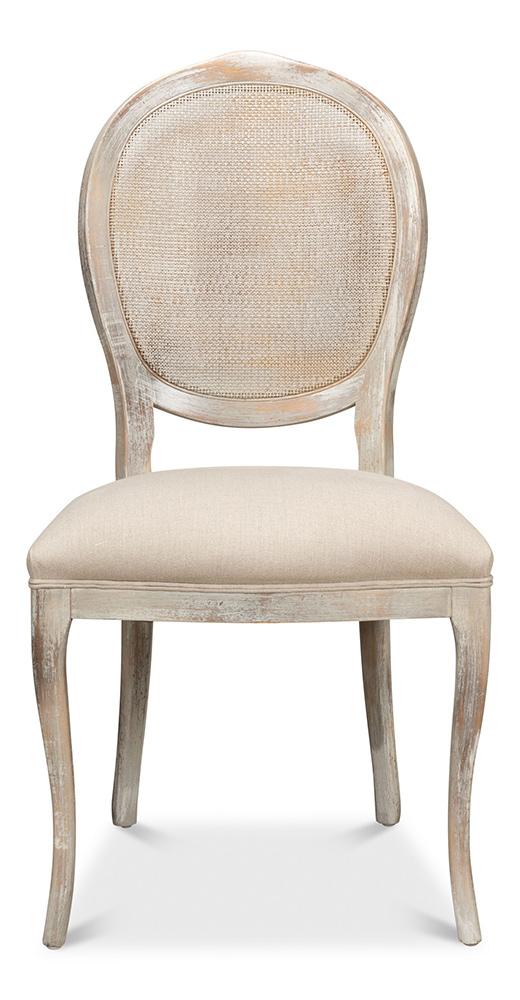 Sarreid Ltd - Oval Cane Back S/Chair, Grey Oak, Flax (Set of 2) - U093-06F01 veiw 2