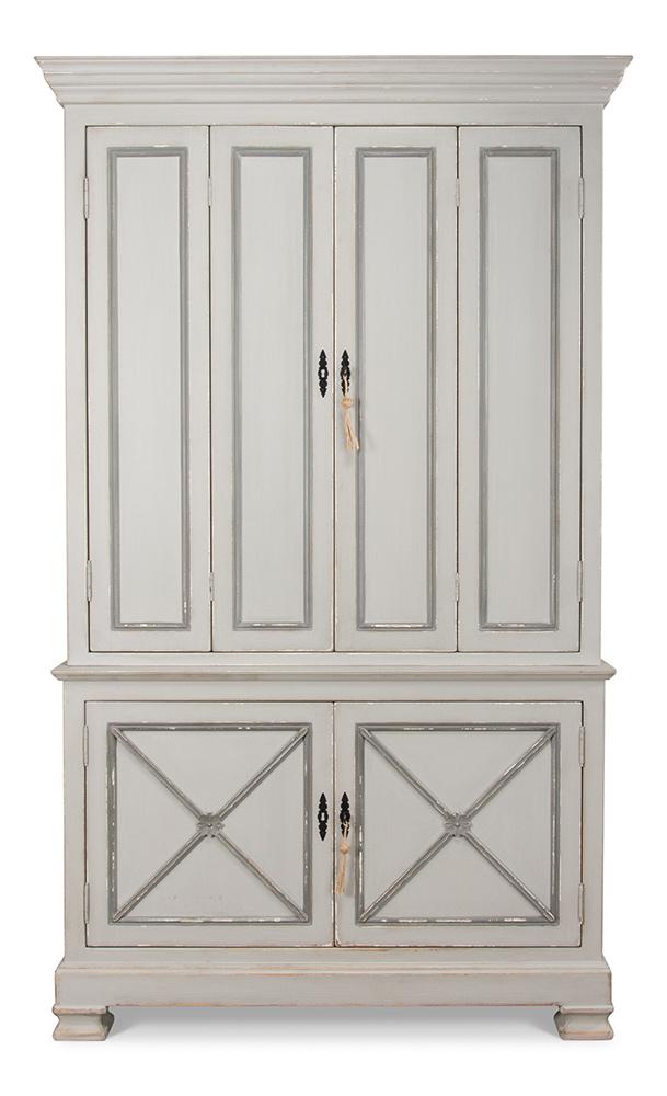 Sarreid Ltd - Painted Directoire Style Cupboard - Grey - 30122 veiw 2