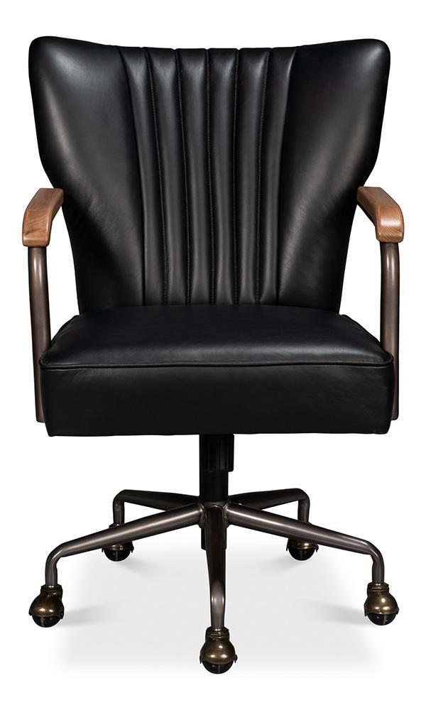 Sarreid Ltd - Parker Office Chair, Onyx Black - 54123 veiw 2
