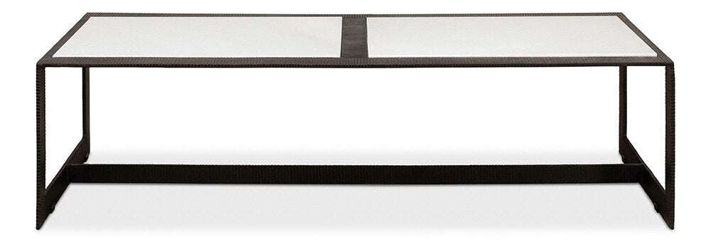 Sarreid Ltd - Ridged Iron Rectangular Coffee Table - Black - 53428 veiw 2