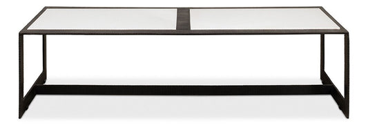 Sarreid Ltd - Ridged Iron Rectangular Coffee Table - Black - 53428 veiw 2