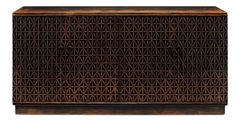 Sarreid Ltd - Scrubboard Front Sideboard, Ebony - 52753 veiw 2