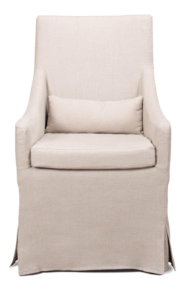 Sarreid Ltd - Skirted Arm Chair - Beige - 30689 veiw 2