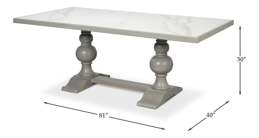 Sarreid Ltd - Small 81" Dining Table, Carmine Legno in Grey - U130-82 view 12