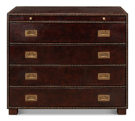 Sarreid Ltd - Studded Gentlemans Chest - Brown - 29541 veiw 2