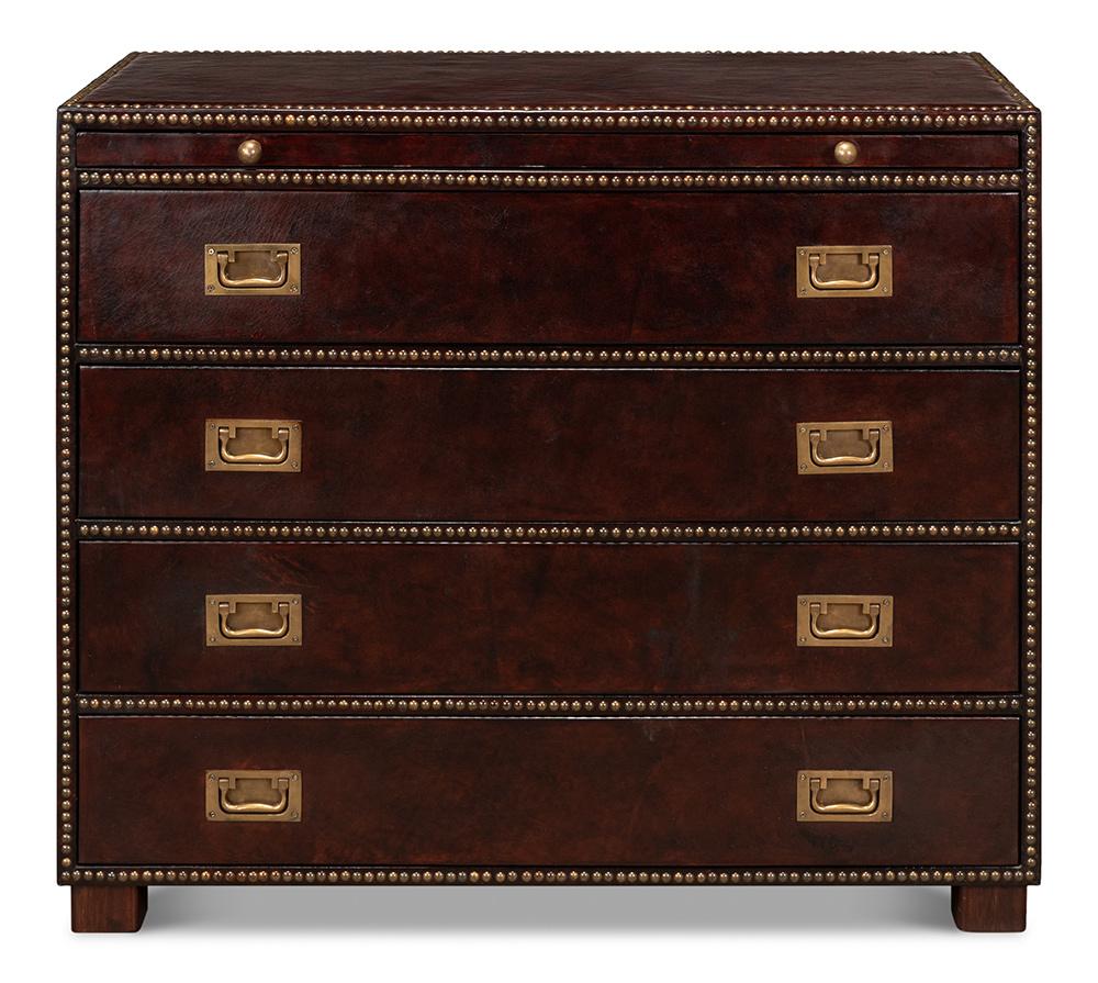 Sarreid Ltd - Studded Gentlemans Chest - Brown - 29541 veiw 2