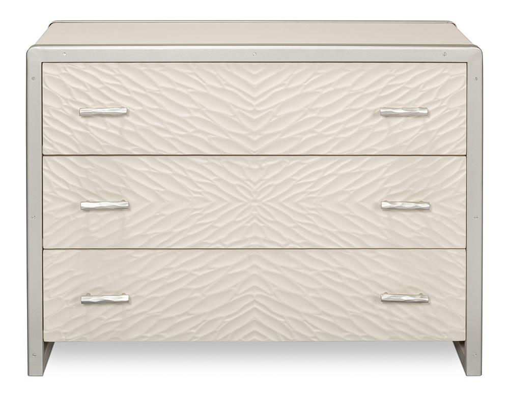 Sarreid Ltd - Textures Commode - Ivory - 53752 veiw 2