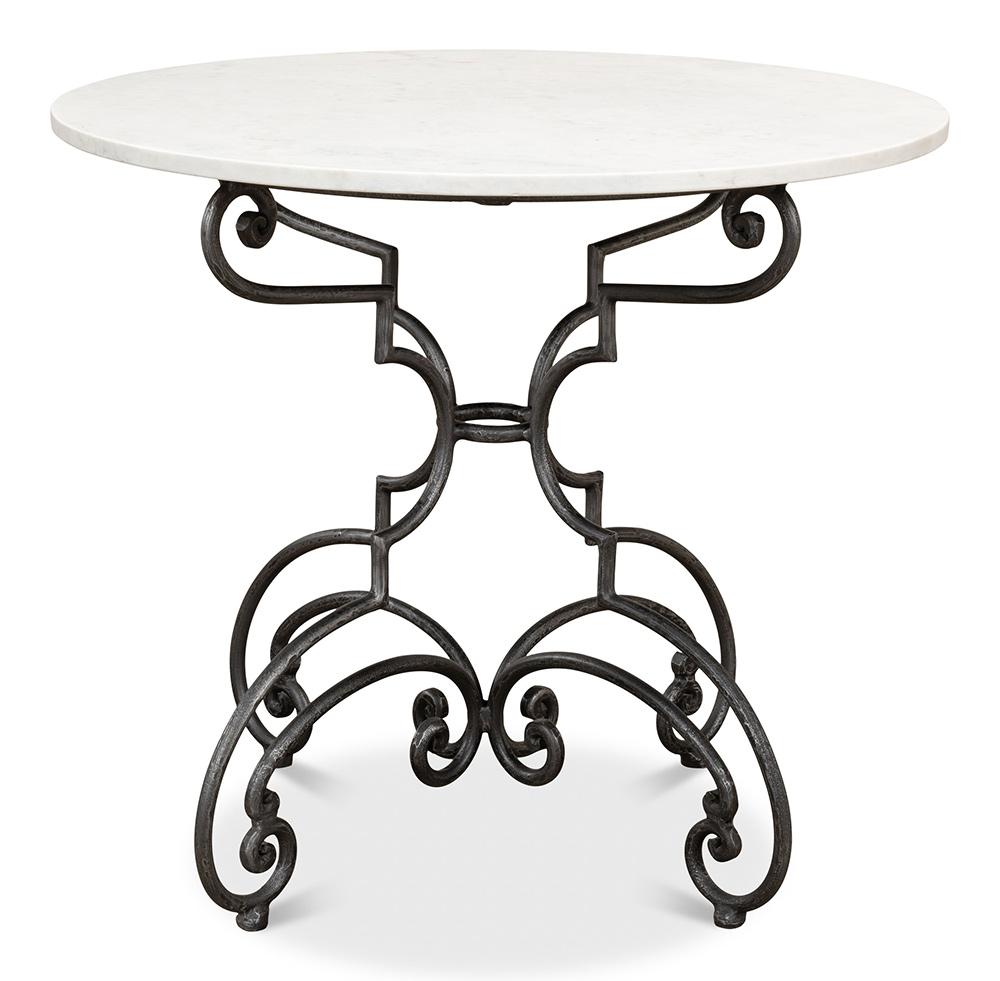 Sarreid Ltd - The French Iron And Marble Table - Ivory - 30139 veiw 2