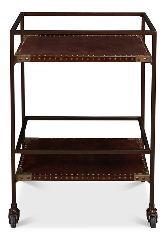 Sarreid Ltd - Trolley Side Table - Brown - 30965 veiw 2