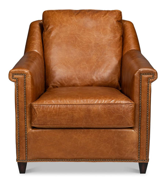 Sarreid Ltd - Vandike Arm Chair, Cuba Brown - 54186 veiw 2