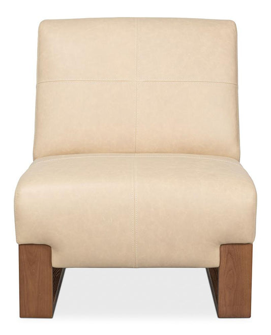 Sarreid Ltd - Wylam Leather Chair Cappucino White - 54265 veiw 2