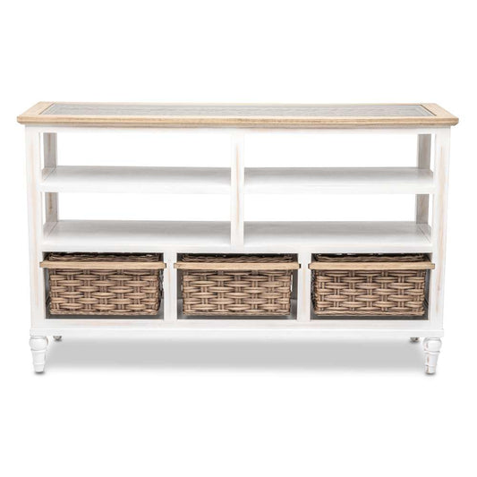 Sea Winds - Island Breeze 3-Basket Entertainment Center - B59108-WD/WH veiw 2