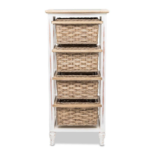 Sea Winds - Island Breeze 4-Basket Vertical Storage Cabinet - B59106-WD/WH veiw 2