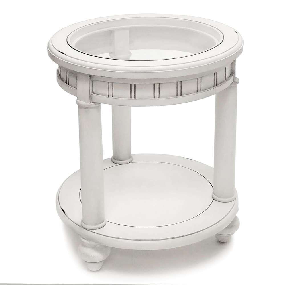 Sea Winds - Monaco Round End Table - B81802-BLANC veiw 7