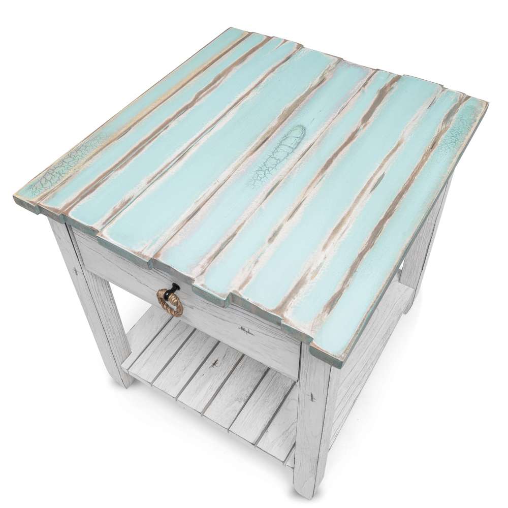 Sea Winds - Picket Fence End Table - B78202-DBLEU/WH veiw 4