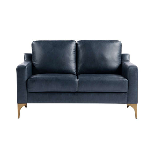 Serta by Lifestyle Solutions - Moreland Faux Leather Loveseat, Navy - 132A013NVY veiw 2