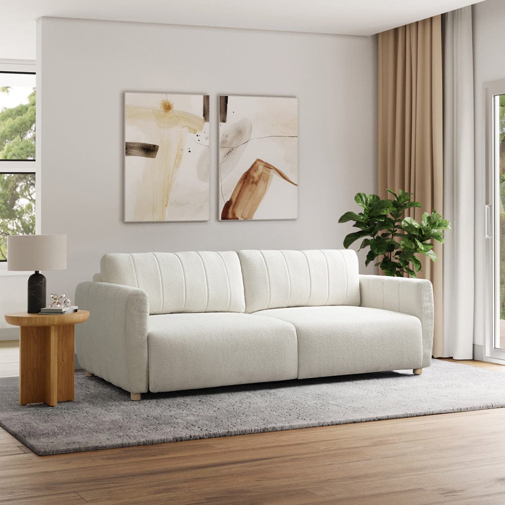 Serta - Galloway Quen Sofa Convertible Ivoty Boucle - 113A010IVO view 13