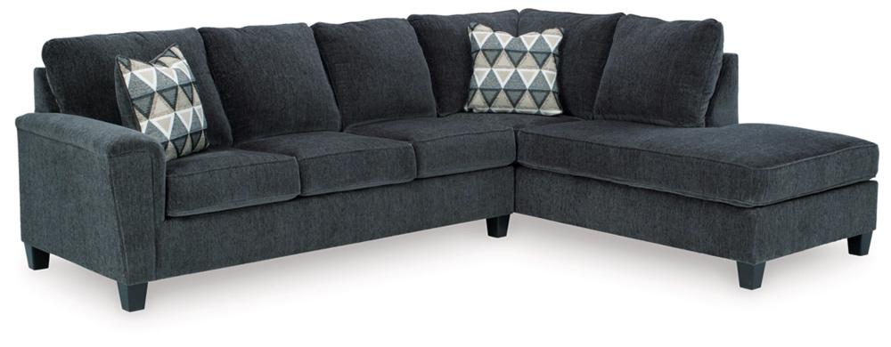 Signature Design by Ashley - Abinger Fabric 2 Piece Sleeper Sectional With Chaise in Smoke veiw 1