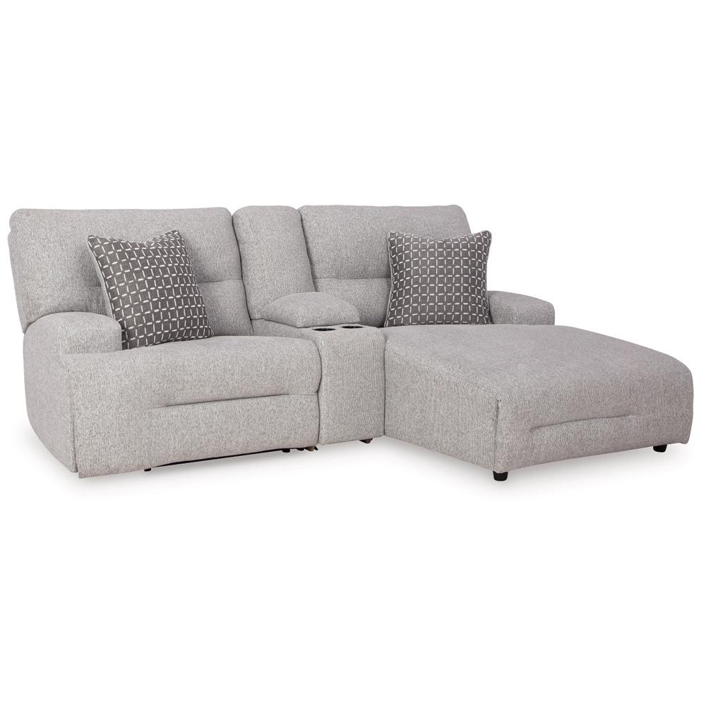 Signature Design by Ashley - Acklen Place 3-Piece Power Reclining Sectional Sofa With Right Facing Chaise in Pewter veiw 1
