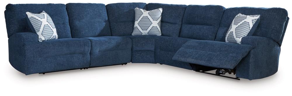 Signature Design by Ashley - Acklen Place 5-Piece Power Reclining Sectional in Navy veiw 1