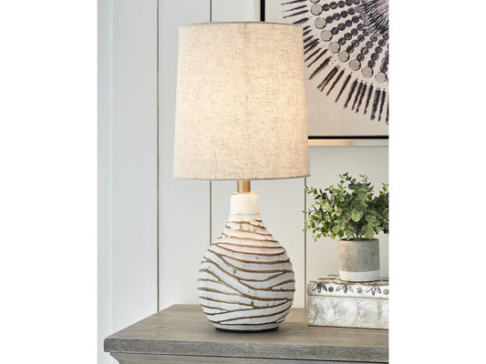 Signature Design by Ashley - Aleela Metal Table Lamp in White/Gold Finish - L204194 veiw 2