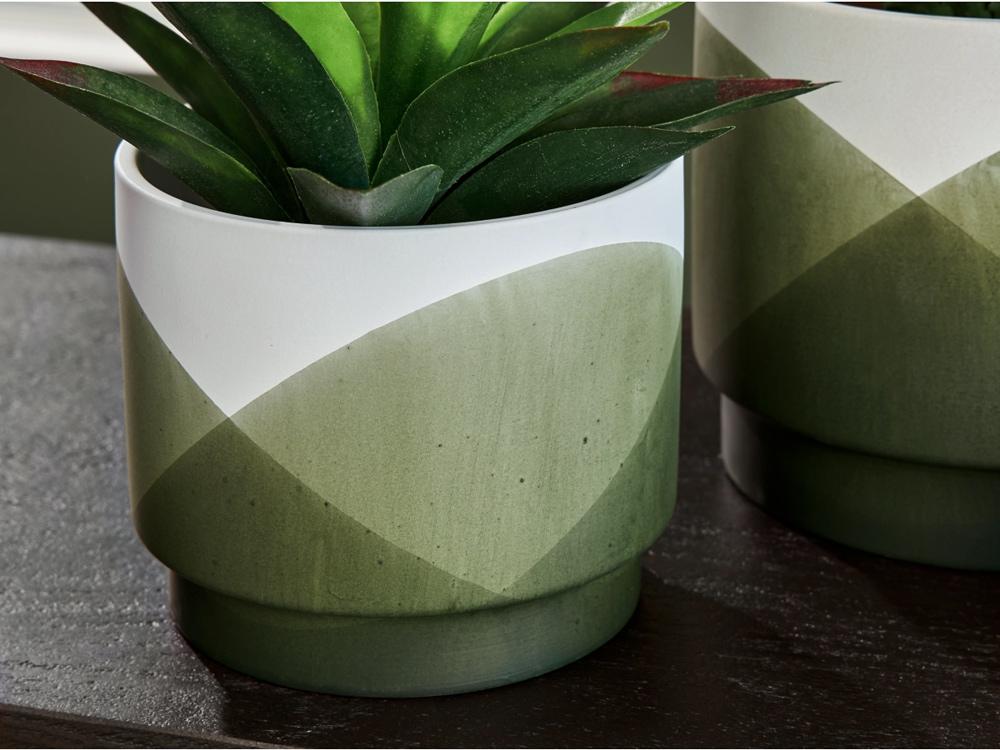 Signature Design by Ashley - Ardenridge Planter Set (Set of 2) in Green/White - A2000579 veiw 4