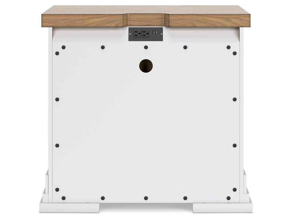 Signature Design by Ashley - Ashbryn Three Drawer Night Stand in White/Natural - B844-93 veiw 4