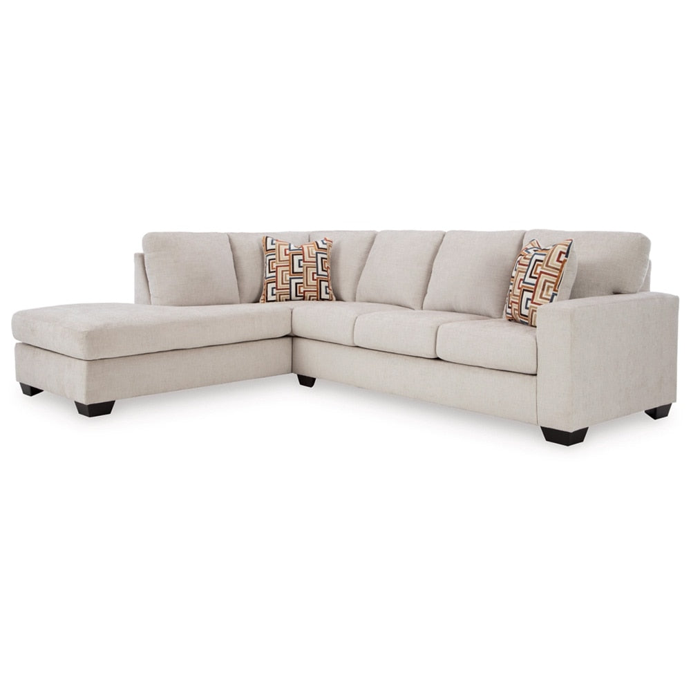 Signature Design by Ashley - Aviemore Fabric 2 Piece Sectional - Left Chaise in Stone veiw 1