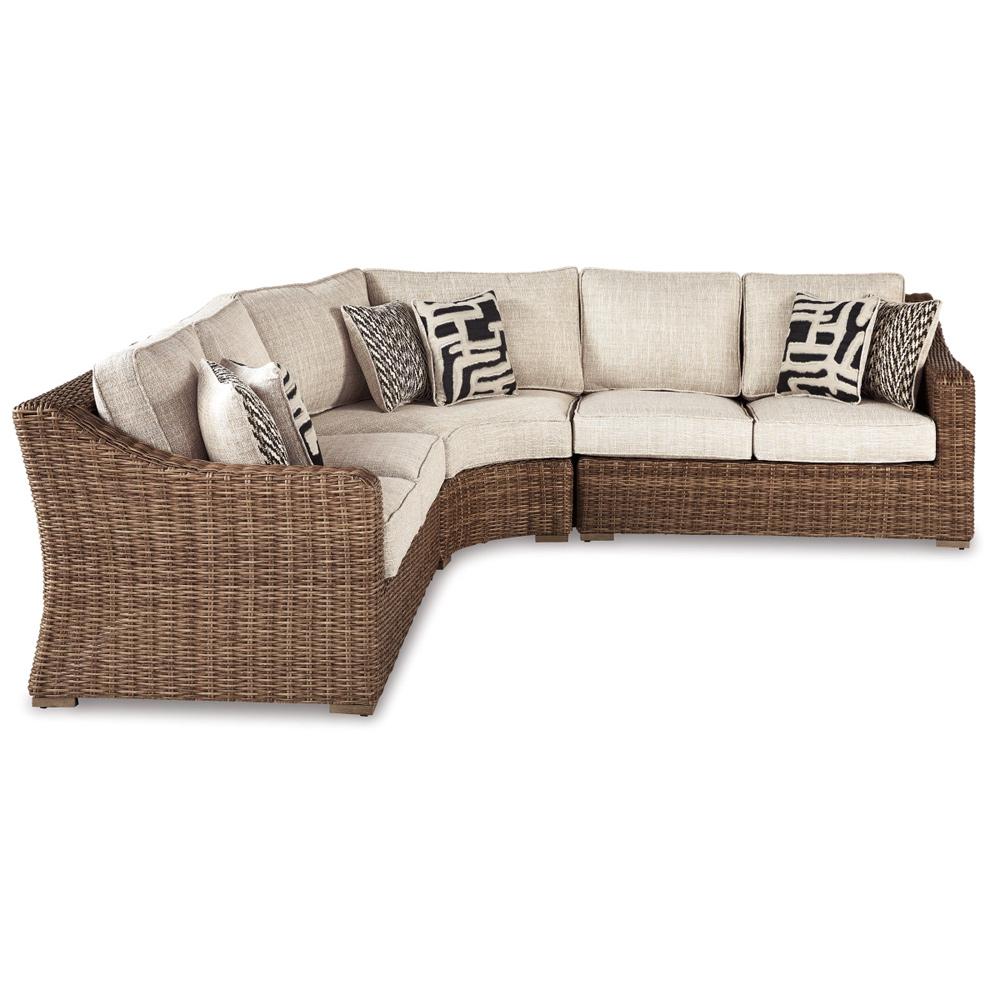 Signature Design by Ashley - Beachcroft 3-Piece Outdoor Seating Set in Beige veiw 1