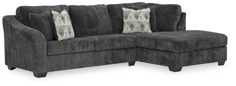 Signature Design by Ashley - Biddeford Fabric Full Sleeper Sectional in Ebony veiw 1