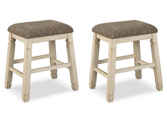 Signature Design by Ashley - Bolanburg Upholstered Stool (Set Of 2) in Two-tone - D647-024 veiw 2