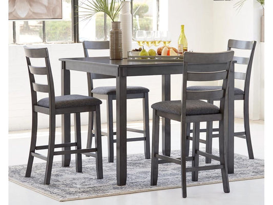 Signature Design by Ashley - Bridson Square Counter Tbl (Set of 5) in Gray - D383-223 veiw 2