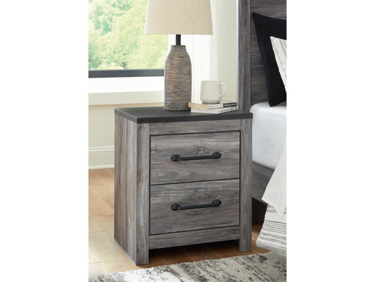 Signature Design by Ashley - Bronyan Two Drawer Night Stand in Dark Gray - B1290-92 veiw 2