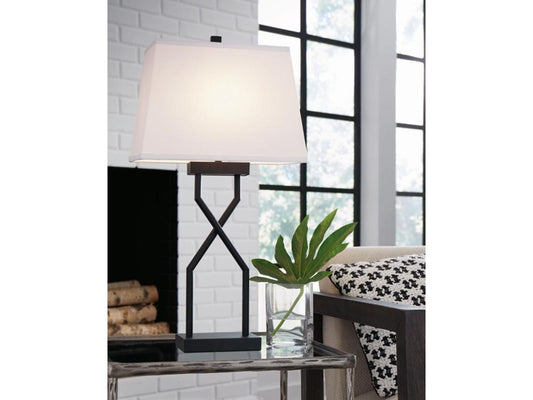 Signature Design by Ashley - Brookthrone Metal Table Lamp (Set of 2) in Black - L204514 veiw 2