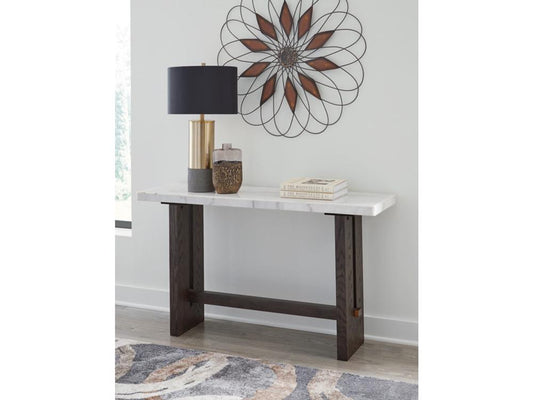 Signature Design by Ashley - Burkhaus Sofa Table in White/Dark Brown - T779-4 veiw 2