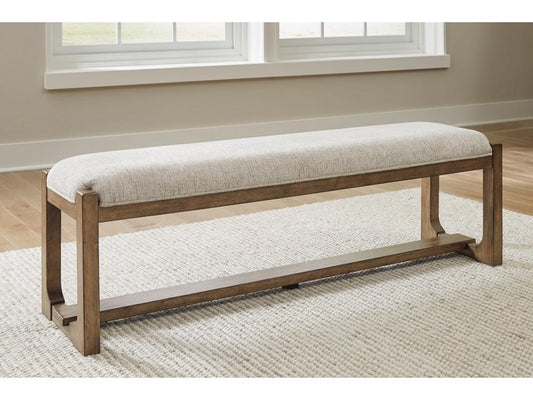 Signature Design by Ashley - Cabalynn Large Uph Dining Room Bench in Light Brown - D974-00 veiw 2
