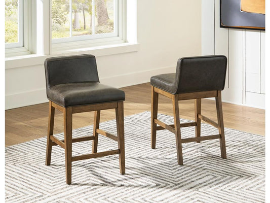 Signature Design by Ashley - Cabalynn Upholstered Barstool (Set of 2) in Light Brown - D974-124 veiw 2