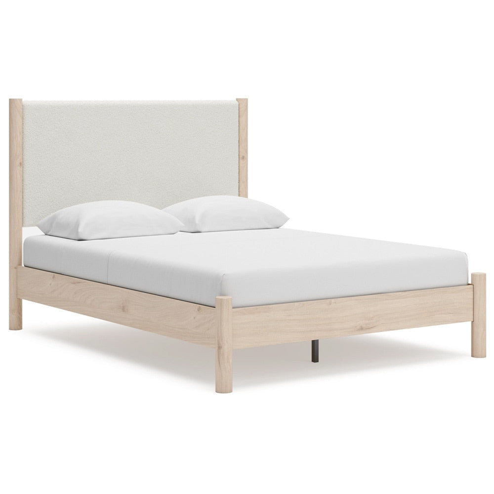 Signature Design by Ashley - Cadmori Queen Upholstered Panel Bed in Brown veiw 1
