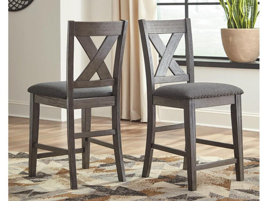 Signature Design by Ashley - Caitbrook Upholstered Barstool (Set Of 2) in Dark Gray - D388-124 veiw 2